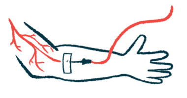 An illustration shows an arm receiving an intravenous injection.