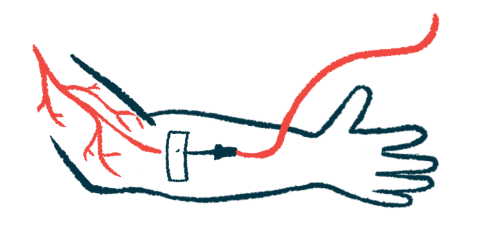 An illustration shows an arm receiving an intravenous injection.