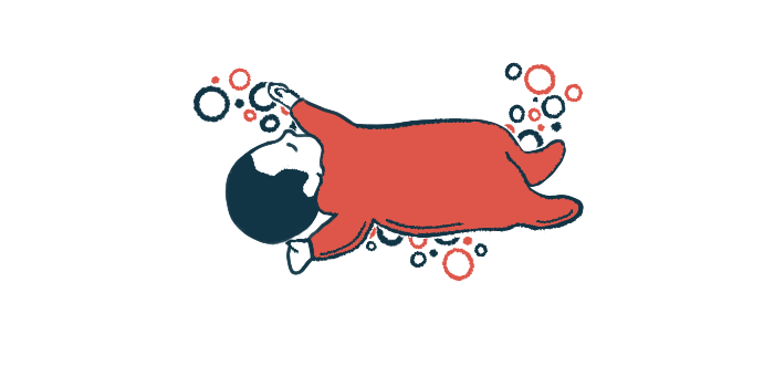A baby is shown lying on her back.