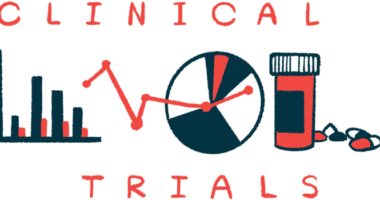 A graphic shows the words CLINICAL TRIALS framing images of a bar graph, a pie chart, and a pill bottle.