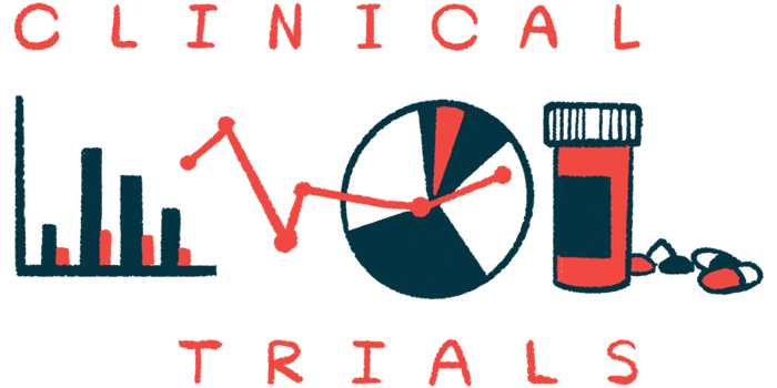 A graphic shows the words CLINICAL TRIALS framing images of a bar graph, a pie chart, and a pill bottle.