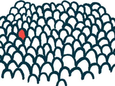A lone red figure stands in a sea of white ones.