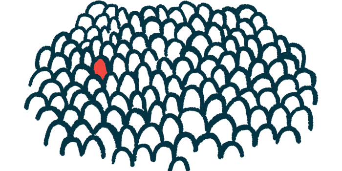 A lone red figure stands in a sea of white ones.