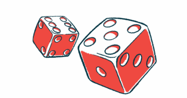 An illustration shows a pair of dice.