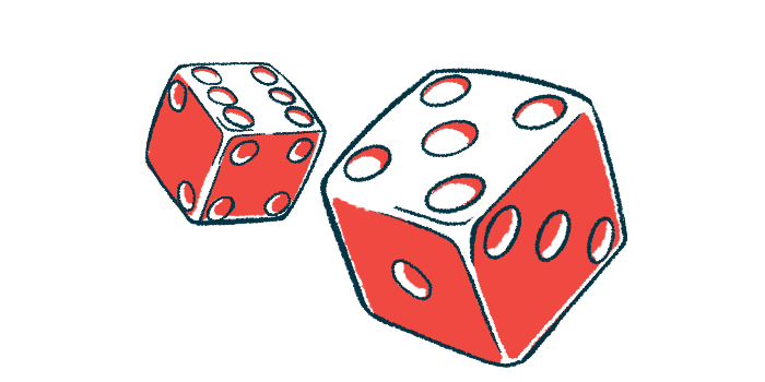 An illustration shows a pair of dice.
