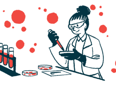 A scientist works in a lab.