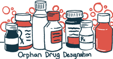 An illustration of prescription medicine bottles with the words orphan drug designation printed underneath.