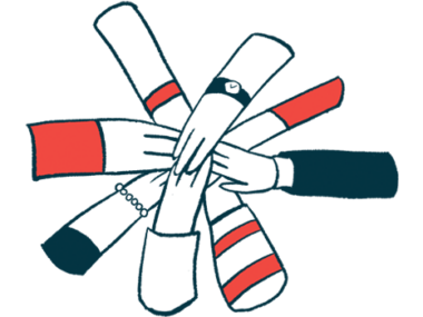 An illustration of a group of hands coming together in an 'all-in' symbol.