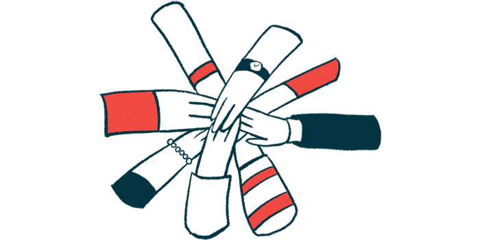 An illustration of a group of hands coming together in an 'all-in' symbol.